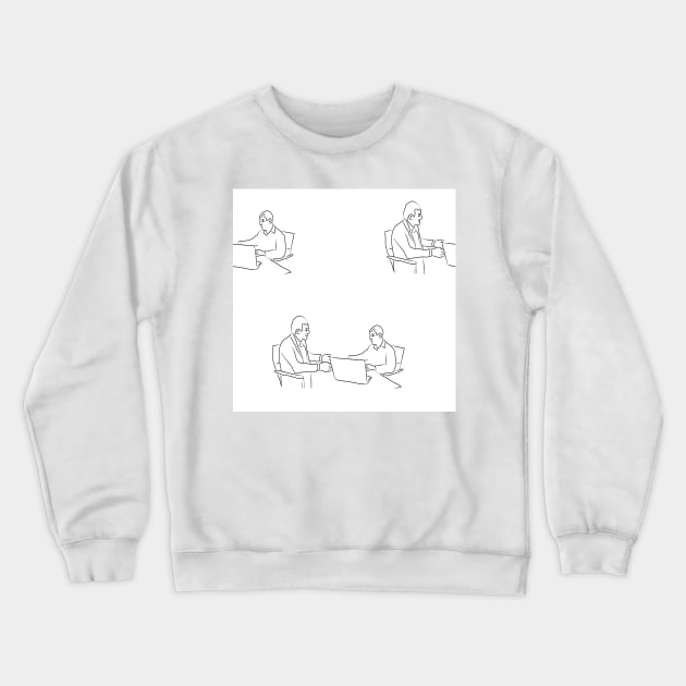 Background illustration, decorative design pattern, business, negotiations, partners, people Crewneck Sweatshirt by grafinya